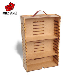 Carrying and display case L 8cm deep with wooden shelves Carrying and display case L 8cm deep with wooden shelves