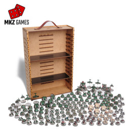 Carrying and display case L 8cm deep with miniatures deployed Carrying and display case L 8cm deep with miniatures deployed