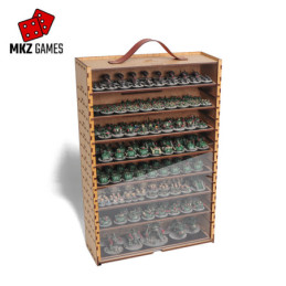 Carrying and display case L 8cm deep full of miniatures with acrylic door Carrying and display case L 8cm deep full of miniatures with acrylic door