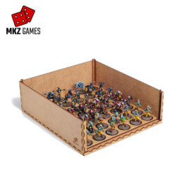 Caja apilable con inserto llena de miniaturas