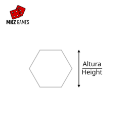 Peanas hexagonales de acrílico por altura - esquema