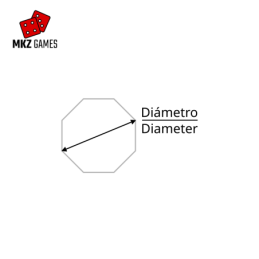 Octagonal acrylic bases by diameter - scheme Octagonal acrylic bases by diameter - scheme