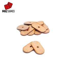 Peanas tipo píldora de MDF con hueco para imanes de neodimio