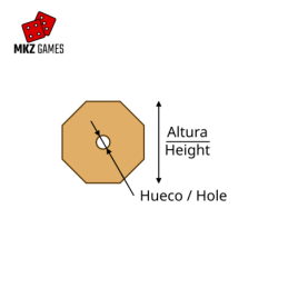 Octagonal MDF bases by height with hole for neodymium magnets - scheme  Octagonal MDF bases by height with hole for neodymium magnets - scheme