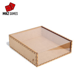 Caja de exposición con puerta y frontal de metacrilato Caja de exposición con puerta y frontal de metacrilato