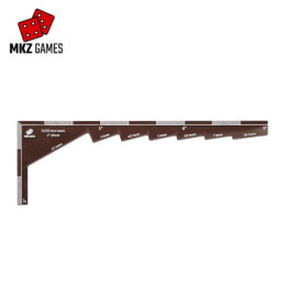 Plantilla de pivotaje en acrílico humo y pintura blanca para formaciones en peanas de 25 y 50mm