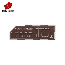 Plantilla para Clash of Spears en acrílico humo y pintura blanca en inglés