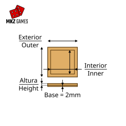 Adaptadores rectangulares de MDF para peanas rectangulares - esquema