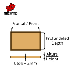 Bandejas de movimiento rectangulares de MDF - dimensiones