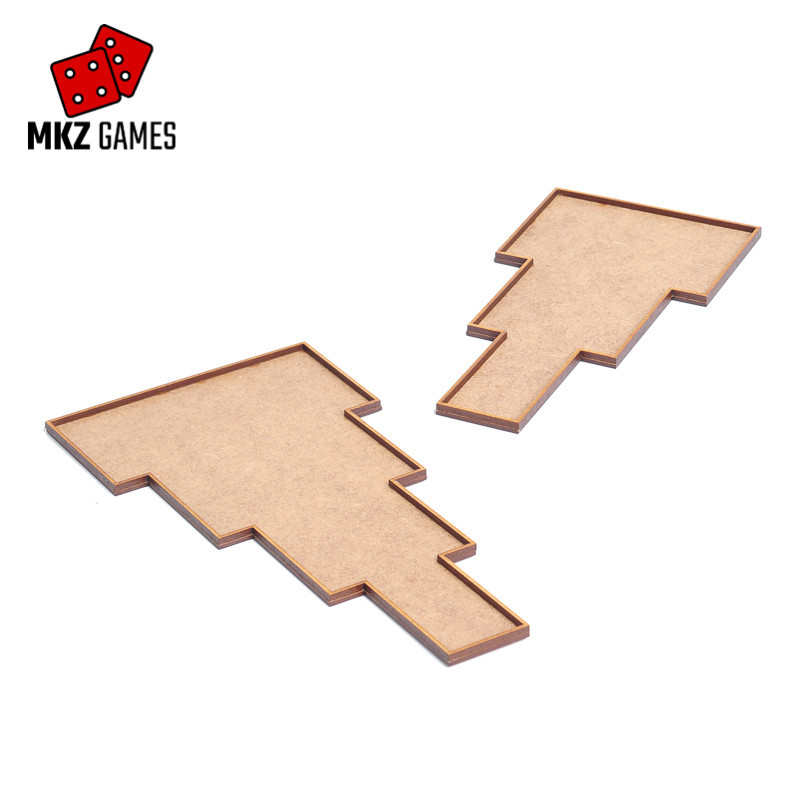 Bandejas de movimiento de MDF para peanas rectangulares de 30x60mm en cuña para Minihammer