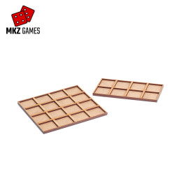 Bandejas adaptadoras de MDF con huecos cuadrados de 25mm para Warhammer: The Old World