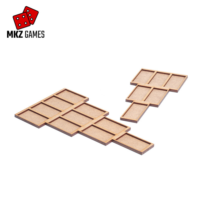 Bandejas adaptadoras de MDF con huecos para caballería en cuña para Warhammer: The Old World