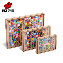 Expositores grandes medianos y pequeños para dados de 16mm