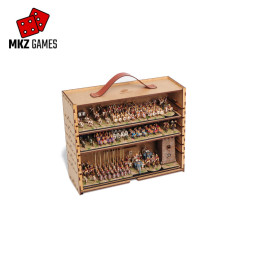 Maletín de transporte y exposición S de 8cm de profundidad lleno de miniaturas