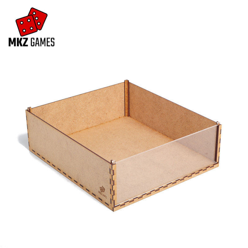 Caja apilable con frontal de metacrilato