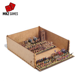 Caja apilable con baldas de ejemplo