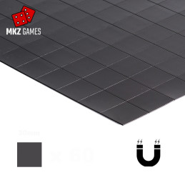 Lamina magnética adhesiva de 0.9mm precortada en cuadrados