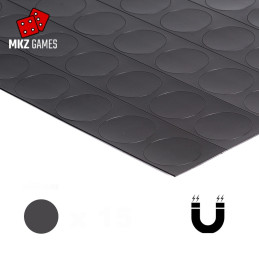 Lamina magnética adhesiva de 0.9mm precortada en redondos