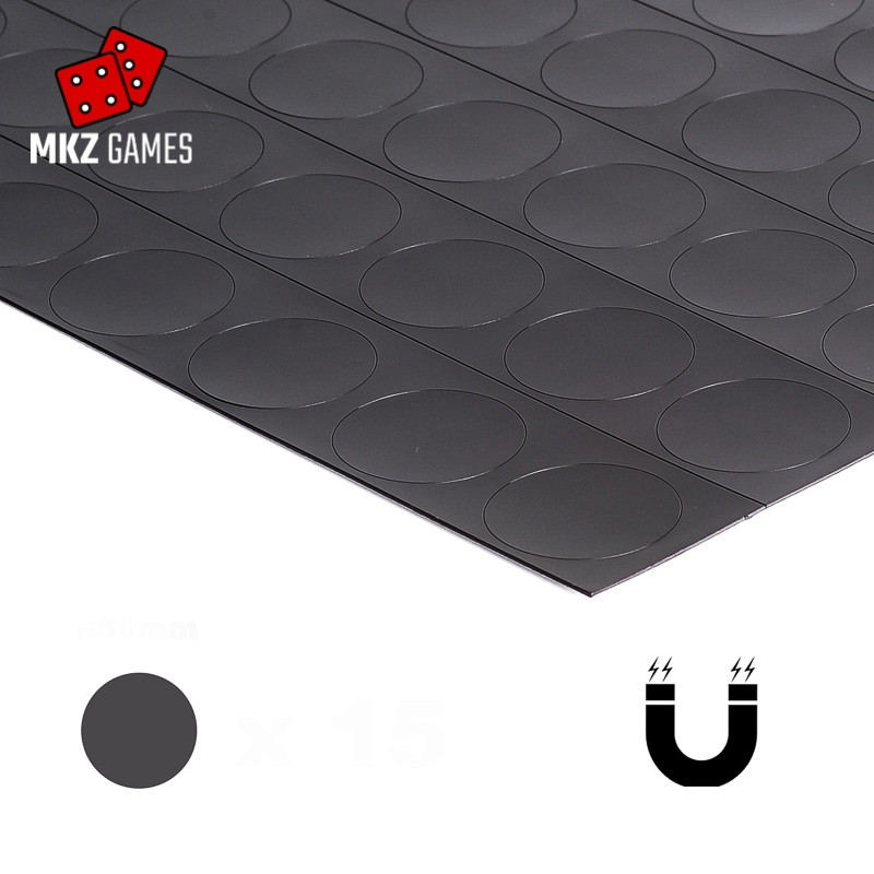 Lamina magnética adhesiva de 0.9mm precortada en redondos