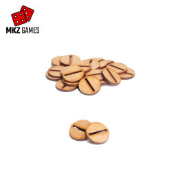 Peanas redondas de MDF con ranura