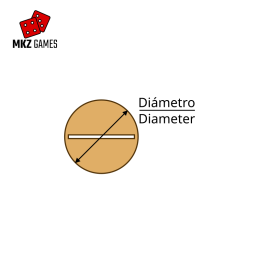 Peanas redondas de MDF con ranura - esquema