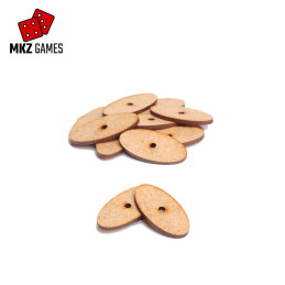 Peanas ovaladas de MDF con hueco para imanes de neodimio