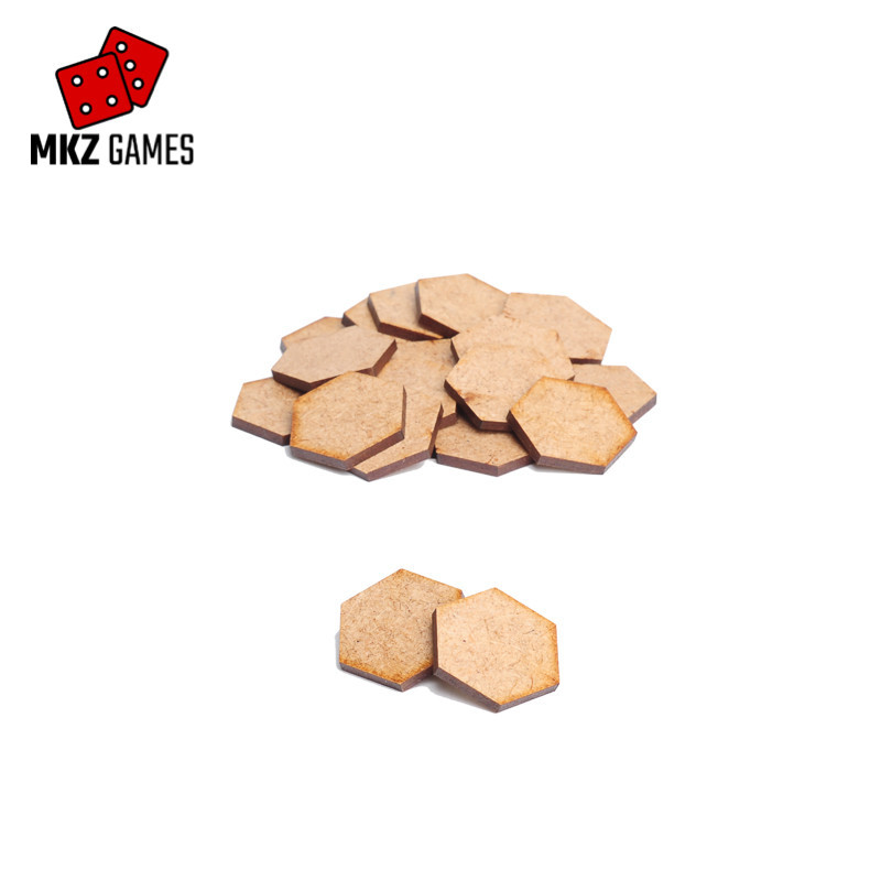 Peanas hexagonales de MDF por lado