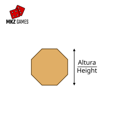 Peanas octogonales de MDF por altura - esquema