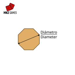 Peanas octogonales de MDF por diámetro - esquema