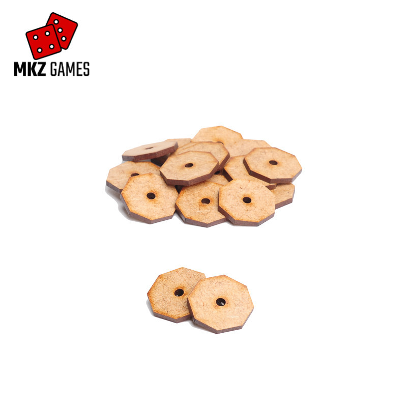 Peanas octogonales de MDF por lado con hueco para imanes de neodimio