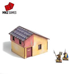 Casa grande prepintada para wargames de fantasía medieval en 28-32mm de escala - vista posterior