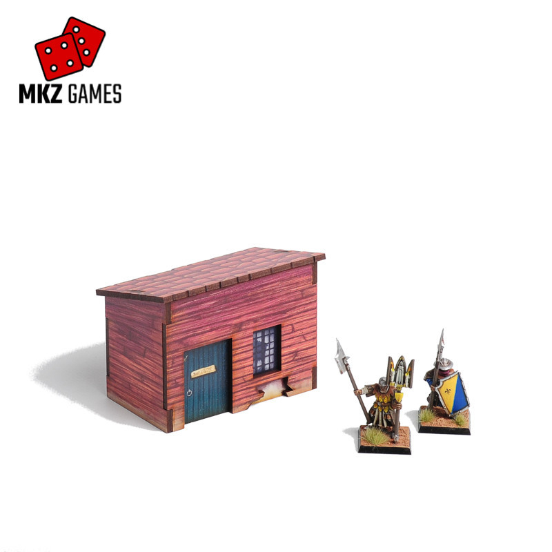 Alacena prepintada para wargames de fantasía medieval en 28-32mm de escala - vista frontal