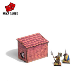 Alacena prepintada para wargames de fantasía medieval en 28-32mm de escala - vista posterior