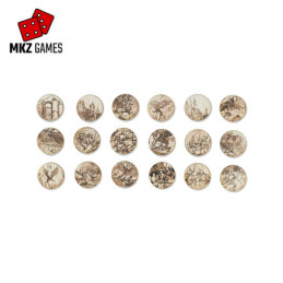 Set de tokens y plantilla Art Series para Warmaster - Anverso de los tokens