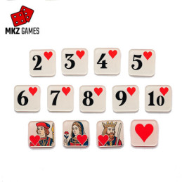 Baraja de tokens de metacrilato - corazones