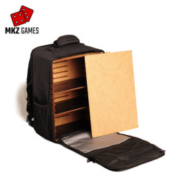 Mochila de transporte de miniaturas M con puerta de madera y lámina metálica