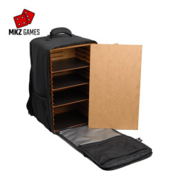 Mochila de transporte de miniaturas XL con puerta de madera y lámina metálica